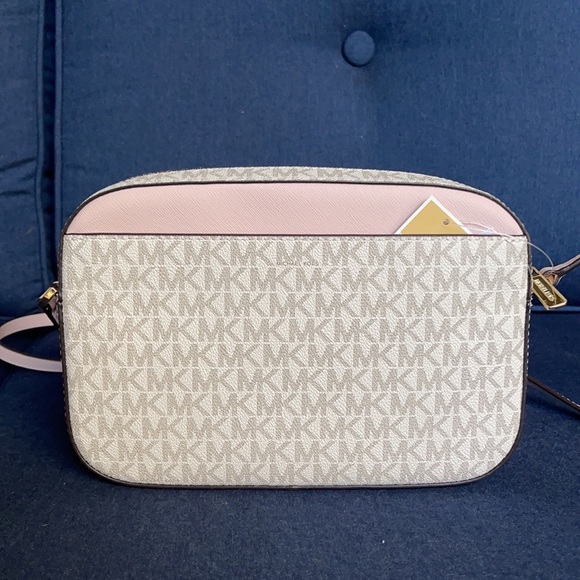 MICHAEL KORS LARGE EAST WEST ZIP CHAIN XBODY POWDER BLUSH MULTI - Picture 10 of 16